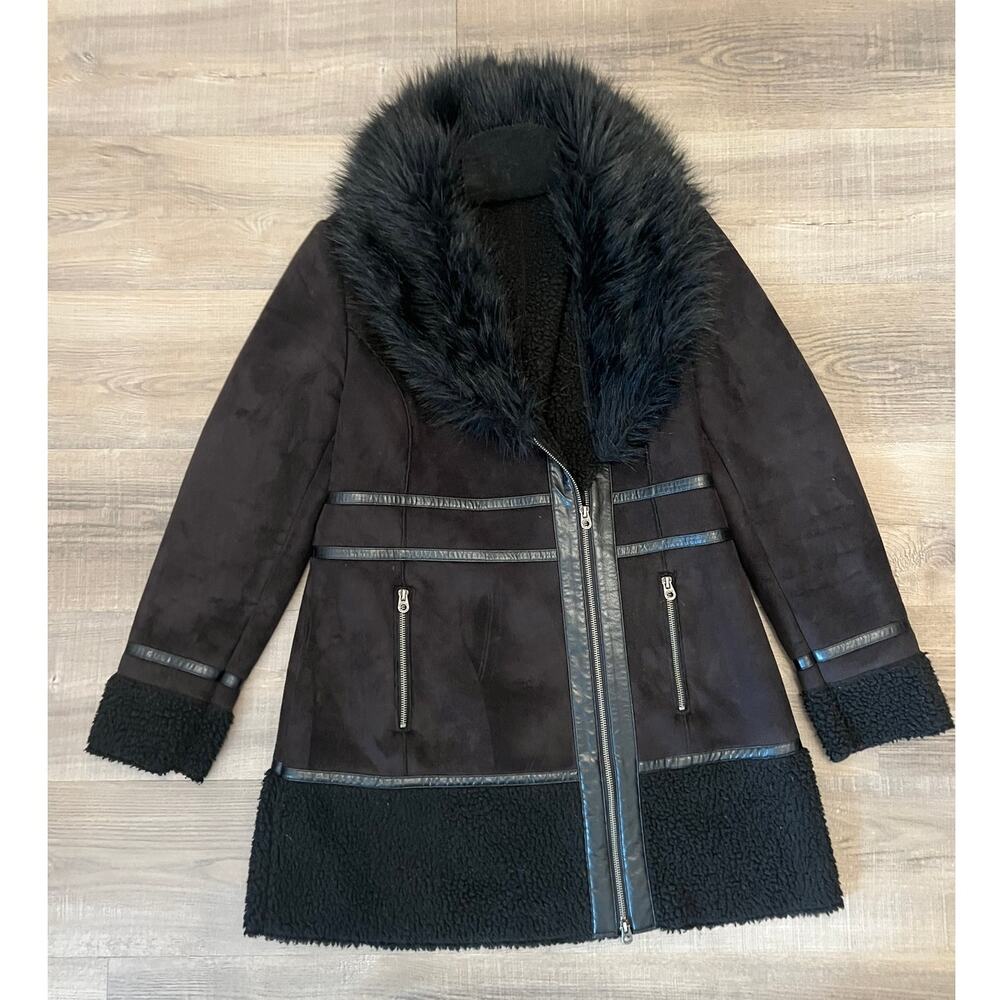 Members Only Faux Fur Long Jacket